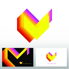 Letter V logo design – Abstract colorful vector sign. Business card templates. Stock vector illustration.