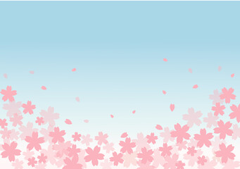 桜の背景　壁紙　イラスト　花びら　4月　入学式　入社式　卒業式　入園式　素材