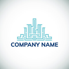 Real estate logo design. Vector illustration