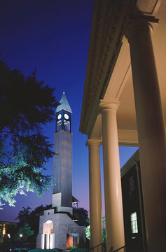 Low angle view of a tower, Millsaps Founders' Tower, Millsaps College, Jackson, Hinds County, Mississippi, USA