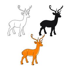 Vector illustration of deer cartoon on white background - 408728204