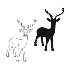 Vector illustration of deer cartoon on white background - 408728276