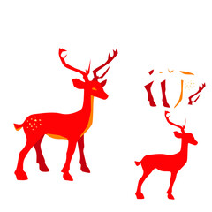Vector illustration of deer cartoon on white background - 408728403