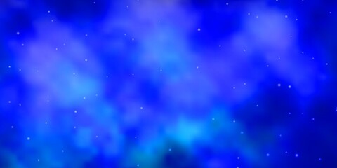 Naklejka na ściany i meble Light BLUE vector template with neon stars.