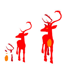 Vector illustration of deer cartoon on white background - 408728467