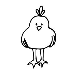 Doodle bird isolated on a white background. Vector bird can be used in seasonal design for Easter, children's cards, textiles, packaging