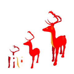 Vector illustration of deer cartoon on white background - 408728806