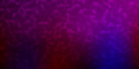 Dark blue, red vector pattern with hexagons.
