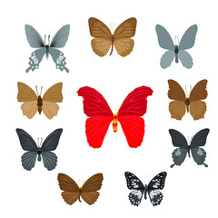Vector illustration of butterfly cartoon on white background - 408728887