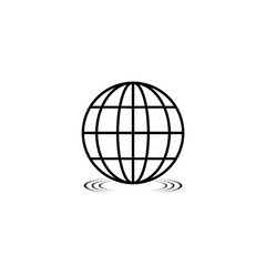 Water icon with globe isolated on white background