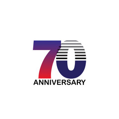 70 Year Anniversary Logo Vector Template Design Illustration