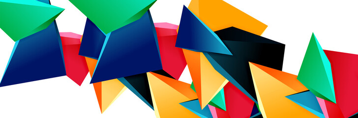 Triangle mosaic abstract background, 3d triangular low poly shapes. Geometric vector illustration for covers, banners, flyers and posters and other