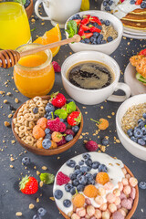 Various breakfast food concept