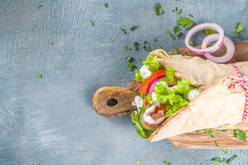 Turkish kebab wrap sandwiches