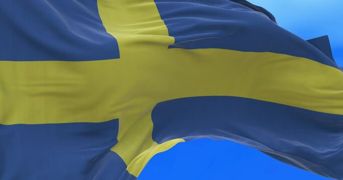 Seamless loop of Sweden flag.