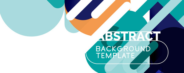 Modern geometric round shapes and dynamic lines, abstract background. Vector illustration for placards, brochures, posters and banners