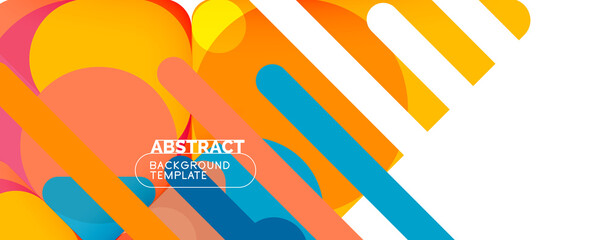 Modern geometric round shapes and dynamic lines, abstract background. Vector illustration for placards, brochures, posters and banners