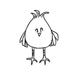 Doodle cute chicken on white background isolated. It can be used in seasonal design for Easter, for children's textiles, postcards, notebooks