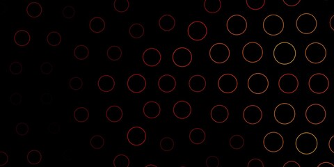 Dark Red, Yellow vector texture with circles.