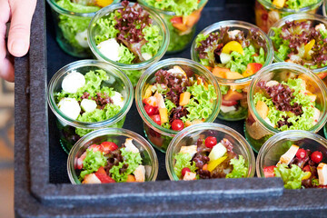 Catering Buffet mit vegetarischen Essen auf einer Veranstaltung