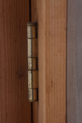 Door hinge. Small window hinge for wooden surfaces. Furniture fittings