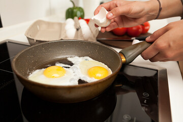 frying eggs, home cooking, fried eggs