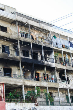 Lebanon destruction of a Palestinian camp in the north in the winter of 2020 in the mountains