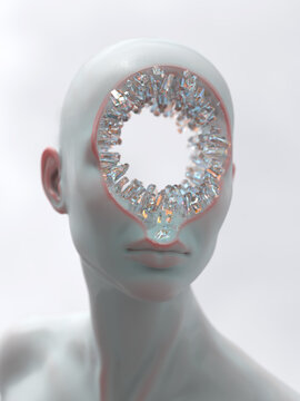 person with a hole in his head