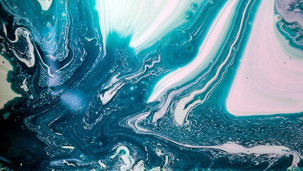 The colors of the aqueous ink are translucent. Abstract multicolored marble texture background