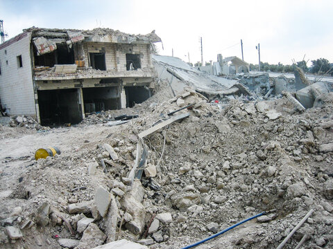 Lebanon destruction of a Palestinian camp in the north in the winter of 2020 in the mountains