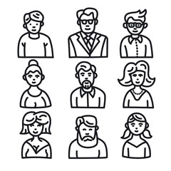 Fototapeta premium human avatars set