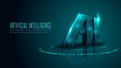 3D ai circuit in futuristic concept suitable for future technology artwork , Responsive web banner