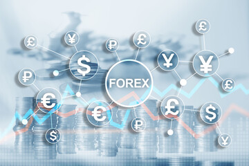 Blue Financial Forex Background. Trading trading stocks bonds.