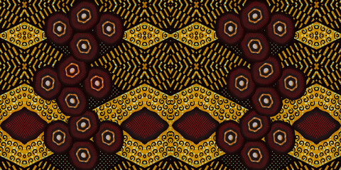 African fabric – Seamless pattern,  cotton wax, photo