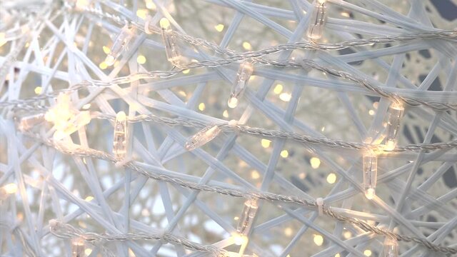 abstract background of a tangled white garland