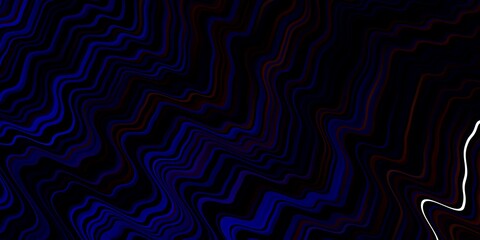 Dark Blue, Red vector backdrop with curves.