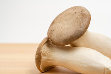 Japanese mushrooms on a cutting board