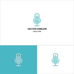podcast arrow logo vector icon illustration
