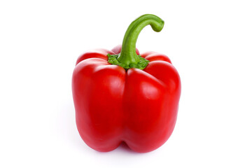 Red bell pepper isolated on white background