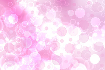 Abstract blurred vivid spring summer light delicate pastel pink bokeh background texture with bright soft color circles and white bokeh lights. Card concept. Beautiful backdrop illustration.