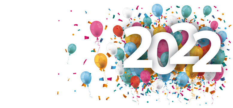 2022 Luftballons mit Konfetti