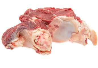 fresh beef bone on white background