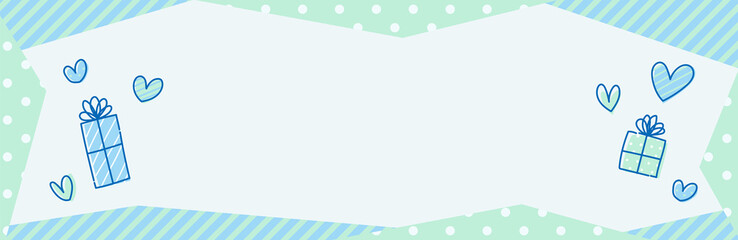 whiteday　ホワイトデー　ハート　バナー　POP　横長