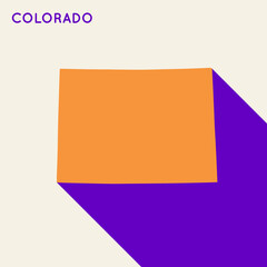 Colorado map state neo modernism bauhaus abstract brutalism bold retro geometric cover design vector illustration