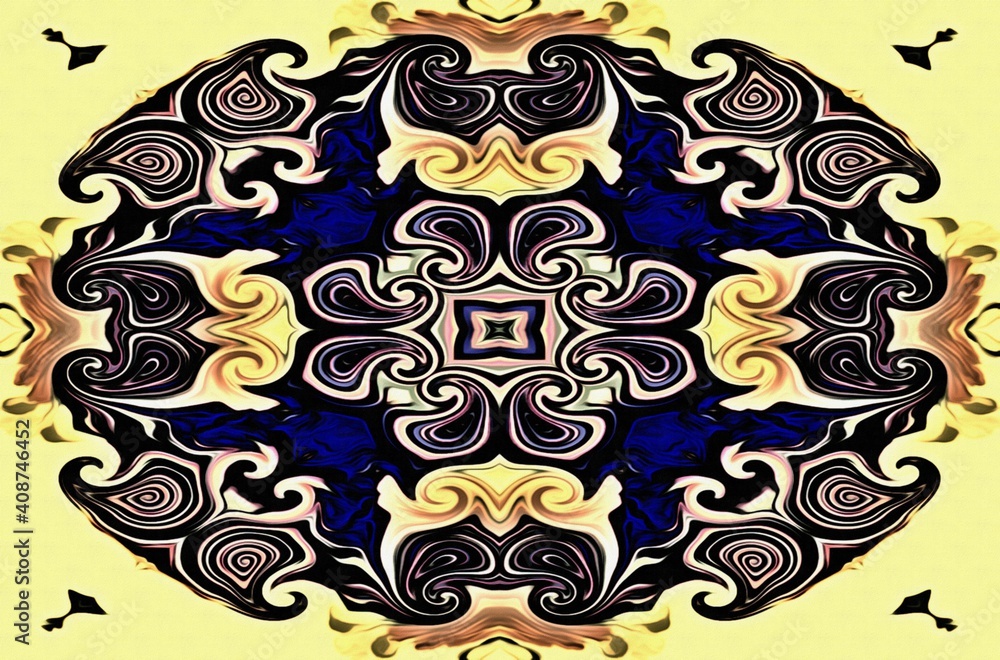 Poster abstract decorative multicolor texture kaleidoscopic pattern computer generated fractal design.
