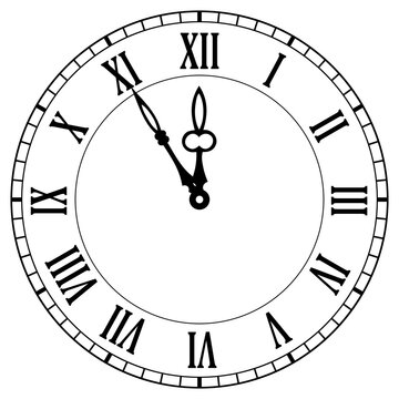Old clock face vector icon