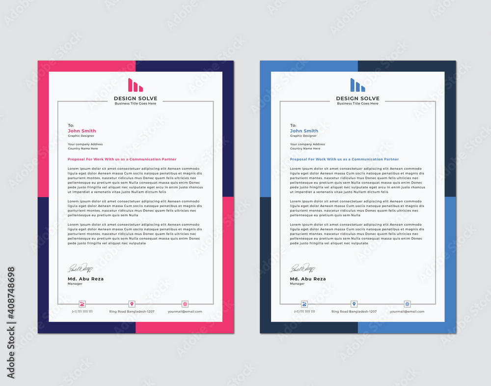 Canvas Prints minimalist concept business style letterhead template design. professional & modern letterhead templ