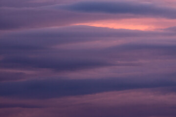 Abstract cloud textures and colors at sunset