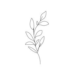 Leaves One Line Vector Drawing. Simple Leaf Single Line Art Drawing, Aesthetic Contour. Perfect for Home Decor, Wall Art Posters, or t-shirt Print, Mobile Case. Leaves Continuous Line Drawing