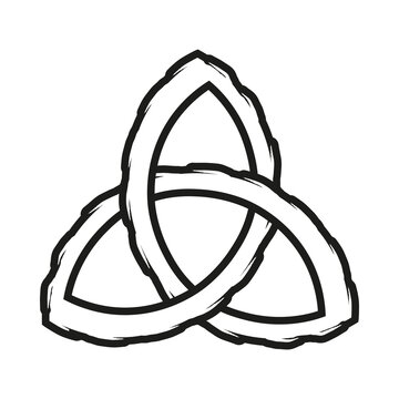 White Triquetra symbol outline style